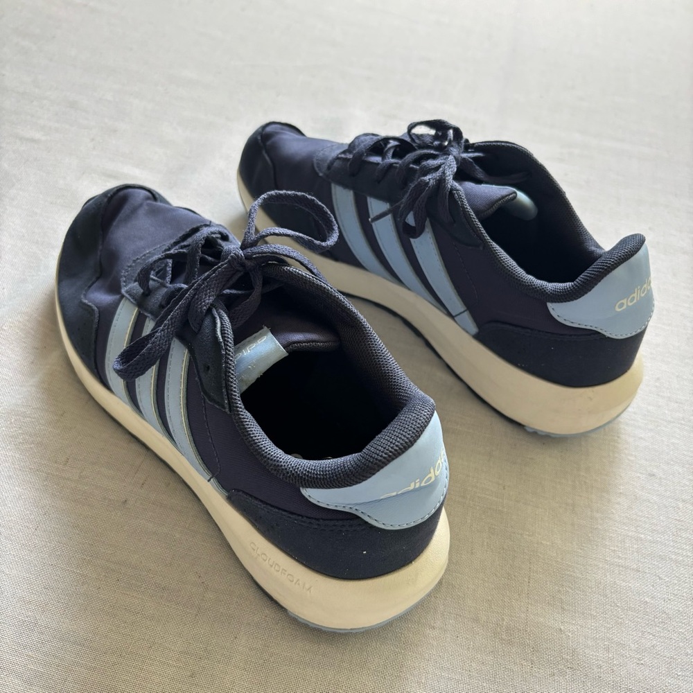 Adidas Run 60s Kids Shoes Size 7 Blue Black Sneakers Retro Running